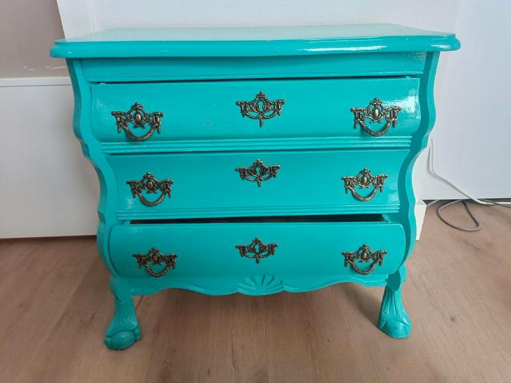 Klassiek buikkastje turquoise 60X60X30 CM, Huis en Inrichting, Kasten | Ladekasten, Gebruikt, Minder dan 100 cm, 50 tot 100 cm