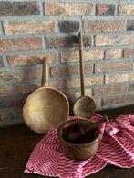 Brocante oude houten grutters lepels/ houten vijzel, Ophalen of Verzenden