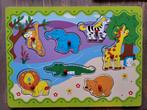Houten inlegpuzzel dieren, Kinderen en Baby's, Speelgoed | Kinderpuzzels, Ophalen of Verzenden, Minder dan 10 stukjes, Zo goed als nieuw