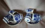 Vintage MZ Chzechoslovakia Cobalt Underglaze 6 kop&schotels, Antiek en Kunst, Antiek | Servies los, Verzenden