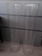 2 hoge glazen vazen, Huis en Inrichting, Woonaccessoires | Vazen, Ophalen, Zo goed als nieuw, Overige kleuren, Glas