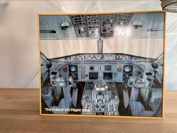 Vintage Fokker 100 Flight Deck poster beschikbaar voor biedingen
