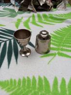 Vintage RVS borrelglaasje met flacon,uniek., Ophalen of Verzenden, Gebruikt, Overige typen