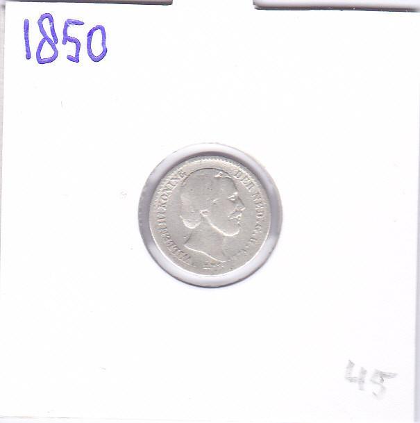 Schaarse 10 cent 1850 Willem 3 voor 45 euro. **, Postzegels en Munten, Munten | Nederland, Losse munt, 10 cent, Koning Willem III
