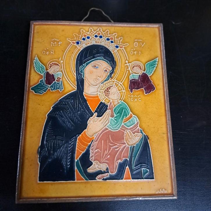 Vintage Tegel Maria met Kind - Utrecht Holland, Antiek en Kunst, Antiek | Religie, Ophalen of Verzenden