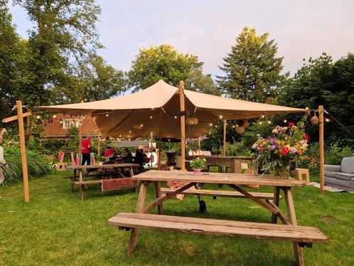 Stretchtenten te huur - mogelijk met zijwanden!!, Tuin en Terras, Partytenten, Zo goed als nieuw, Partytent, 2 meter of meer, 8 meter of meer