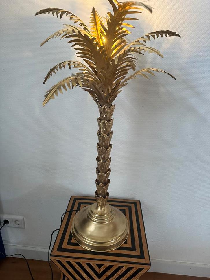 Palmboom Tafellamp Messing 45 X 68 Cm, Huis en Inrichting, Lampen | Tafellampen, Ophalen of Verzenden