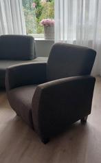 Fauteuil Bruin / antraciet, Ophalen, 75 tot 100 cm, Zo goed als nieuw, Stof