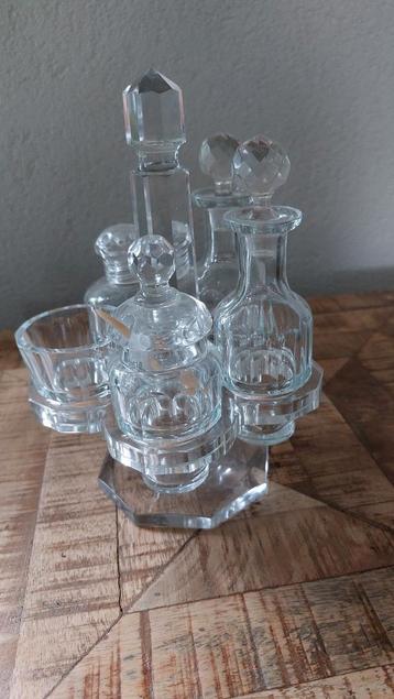 Antiek Kristallen Crevetset - 5 Delig beschikbaar voor biedingen