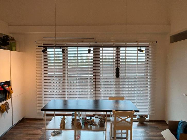 GAMMA Houten Jaloezie Wit 180x220 cm, Huis en Inrichting, Stoffering | Gordijnen en Lamellen, Zo goed als nieuw, 200 cm of meer