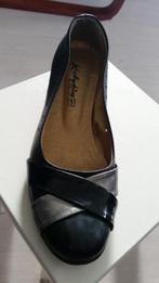 Nette dames schoenen, mt 38, zwart-zwart lak- zilver., Schoenen met lage hakken, Verzenden, Zwart, Gedragen
