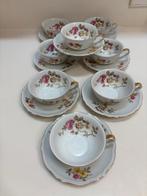Vintage Epiag kop en schotels bloemmotief 16 delig, Antiek en Kunst, Antiek | Servies compleet, Ophalen of Verzenden