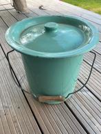 Toilet/luieremmer groen emaile, Ophalen