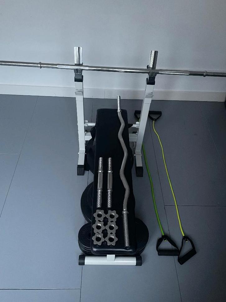benchpress-gorillasports-gewicht-fitness-thuisgym-bankdruk, Sport en Fitness, Fitnessapparatuur, Zo goed als nieuw, Krachtstation