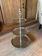 Zilverkleurige etagère - 3 laags, Ophalen of Verzenden, Gebruikt