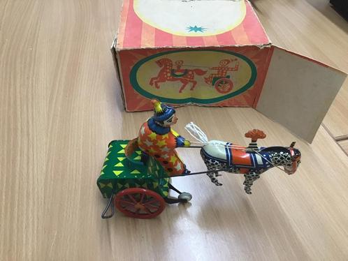 Blikken clown met paard en wagen  maakt een cirkel, Kinderen en Baby's, Speelgoed | Bouwstenen, Gebruikt, Overige merken, Ophalen