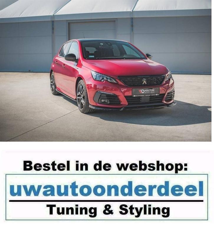 Maxton Spoiler Lip Splitter Voor Peugeot 308 GT MK2 Facelift, Auto diversen, Tuning en Styling, Verzenden
