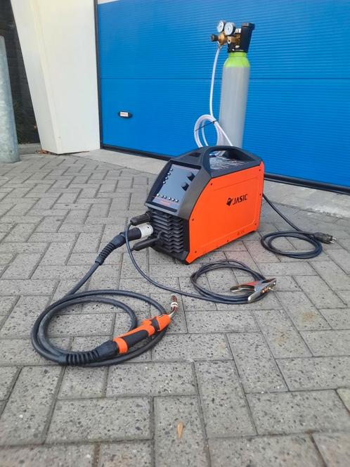 JASIC EM-200C Synergisch Lasapparaat compleet 10L supergas!, Doe-het-zelf en Verbouw, Gereedschap | Lasapparaten, Zo goed als nieuw