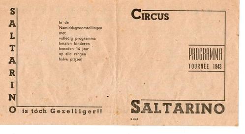 Programmablad van het Circus Saltarino meer dan 80 jr.oud, Verzamelen, Overige Verzamelen, Gebruikt, Verzenden