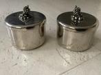 2 verzilverde potjes met deksel verzilverd potje zilver, Antiek en Kunst, Ophalen of Verzenden