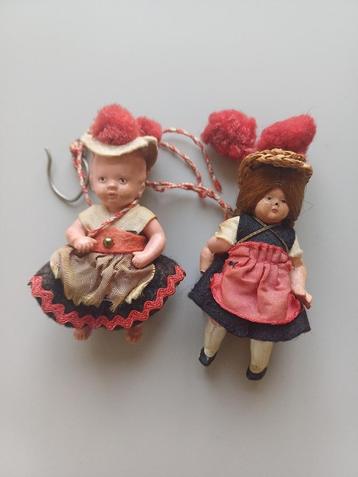 2 vintage poppen jaren 50 - kan in poppenhuis /poppenhuispop beschikbaar voor biedingen
