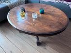 Antieke ovale tafel met houtinleg, 120x85 cm, Ophalen