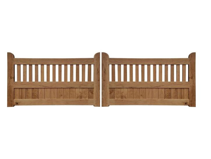 Eiken Toegangspoort IP30 | 3.50m totaal | LEEGVERKOOP!!, Tuin en Terras, Tuinpoorten, Nieuw, Draaipoort, Hout, 100 tot 150 cm