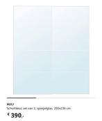 Auli Ikea schuifdeur (spiegels/spiegelglas - set van 2), Huis en Inrichting, Ophalen, 200 cm of meer, 150 tot 200 cm, Zo goed als nieuw