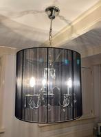 Zwarte kap met zilveren kroonluchter (hanglamp), Ophalen of Verzenden, Zo goed als nieuw
