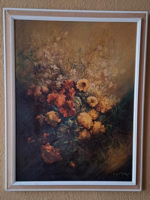 Bloemstilleven Schilderij G. de Marco, Antiek en Kunst, Kunst | Schilderijen | Klassiek, Ophalen of Verzenden
