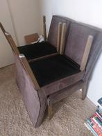 Vier Bruine Eetkamerstoelen, Huis en Inrichting, Stoelen, Ophalen, Hout, Gebruikt, Bruin