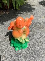 Happy Boeddha met knapzak op reis - gekleurd glas, Huis en Inrichting, Ophalen, Zo goed als nieuw