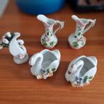 Vintage Porseleinen Miniatuur Vaasjes en Zwaantjes, Ophalen
