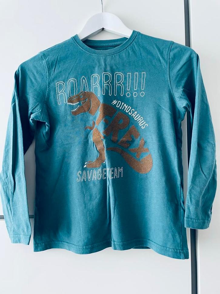 Longsleeve Dino Maat 134-140 Als nieuw, Kinderen en Baby's, Kinderkleding | Maat 134, Zo goed als nieuw, Jongen of Meisje, Shirt of Longsleeve