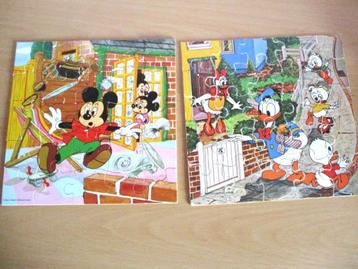 2 x Houten kinderpuzzel. Mickey Mousse en Donald Duck  beschikbaar voor biedingen