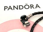 Pandora Leren Armband 34cm - ZGAN, Ophalen of Verzenden, Zo goed als nieuw, Zwart, Leer