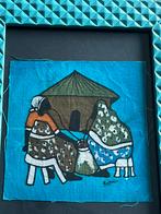 Henry Kasujja Batik Schilderij 2 Vrouwen - Afrikaanse kunst, Ophalen of Verzenden