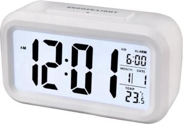 wekker LED - Alarm - Temperatuur - Datum - Wit