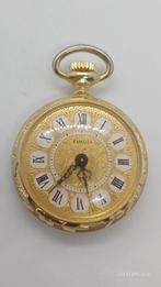 Verguld zakhorloge, Romeinse cijfers, werkend, Antiek en Kunst, Antiek | Klokken, Ophalen of Verzenden