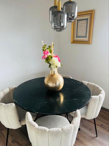 Ronde Eettafel Zwart Marmer beschikbaar voor biedingen