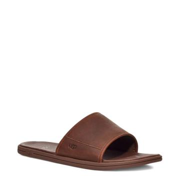 UGG Men Seaside Slide Luggage Leather – bruin beschikbaar voor biedingen