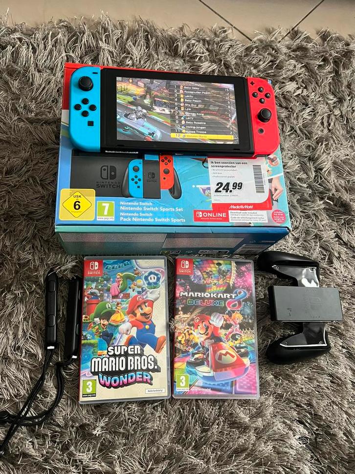 Nintendo switch sports incl 2 spellen, Spelcomputers en Games, Spelcomputers | Nintendo Switch, Zo goed als nieuw, Switch Original