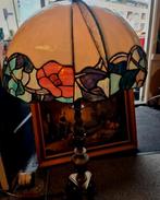 Tiffany tafellamp vloerlamp echte glas inlood kap antiekpoot, Huis en Inrichting, Glas, Zo goed als nieuw, Ophalen, 75 cm of meer