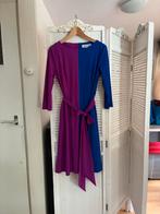 Michael Barnaart Jurk - Tweekleurig Travelstof, Kleding | Dames, Jurken, Paars, Zo goed als nieuw, Knielengte, Ophalen