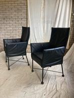 2 Originele Chaplin Montis Gerard vd Berg Stoelen Zwart Leer, Ophalen, Twee, Zwart, Zo goed als nieuw