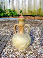 Afrikaanse terracotta olie- / water- of wijnpot met deksel, Antiek en Kunst, Ophalen