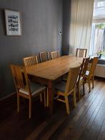 Rustieke eettafel + 8 IKEA stoelen - verhuizing!, Huis en Inrichting, Tafels | Eettafels, Ophalen, Gebruikt, 100 tot 150 cm, Rustiek