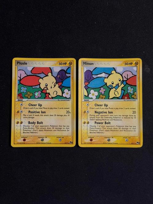 Plusle 5/17 minun 4/17 Holo, Hobby en Vrije tijd, Verzamelkaartspellen | Pokémon, Losse kaart, Ophalen of Verzenden
