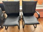 Echt leer 2st stoelen, Huis en Inrichting, Fauteuils, Ophalen, Zo goed als nieuw, Leer