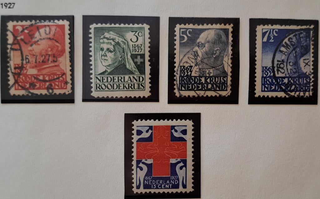 Nederland 1927 nvph 203/207 gest. (Davo), Ophalen of Verzenden, T/m 1940, Gestempeld